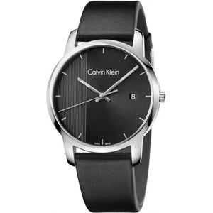 Buy Shop Calvin Klein City Quartz Black Dial Black Leather Strap Watch for Men - K2G2G1C1 USA Online