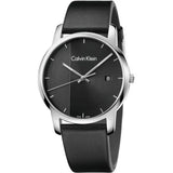 Buy Shop Calvin Klein City Quartz Black Dial Black Leather Strap Watch for Men - K2G2G1C1 USA Online