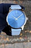 Buy Shop Calvin Klein City Blue Dial Blue Leather Strap Watch for Women - K2G231VN USA Online