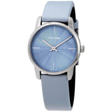 Buy Shop Calvin Klein City Blue Dial Blue Leather Strap Watch for Women - K2G231VN USA Online