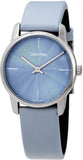 Buy Shop Calvin Klein City Blue Dial Blue Leather Strap Watch for Women - K2G231VN USA Online