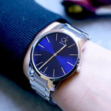 Buy Shop Calvin Klein City Blue Dial Silver Steel Strap Watch for Men - K2G2114N USA Online