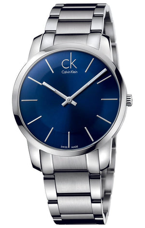 Buy Shop Calvin Klein City Blue Dial Silver Steel Strap Watch for Men - K2G2114N USA Online