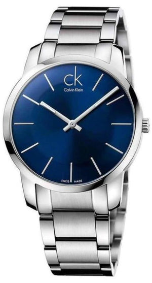 Buy Shop Calvin Klein City Blue Dial Silver Steel Strap Watch for Men - K2G2G14N USA Online