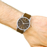 Buy Shop Calvin Klein City Brown Dial Brown Leather Strap Watch for Men - K2G211GK USA Online