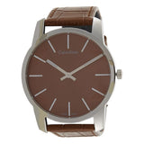 Buy Shop Calvin Klein City Brown Dial Brown Leather Strap Watch for Men - K2G211GK USA Online