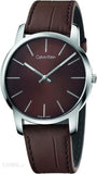 Buy Shop Calvin Klein City Brown Dial Brown Leather Strap Watch for Men - K2G211GK USA Online