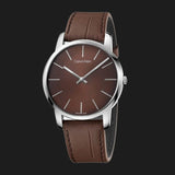 Buy Shop Calvin Klein City Brown Dial Brown Leather Strap Watch for Men - K2G211GK USA Online
