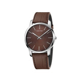 Buy Shop Calvin Klein City Brown Dial Brown Leather Strap Watch for Men - K2G211GK USA Online