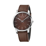 Buy Shop Calvin Klein City Brown Dial Brown Leather Strap Watch for Men - K2G211GK USA Online
