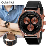 Buy Shop Calvin Klein City Chronograph Black Dial Black Leather Strap Watch for Men - K2G17TC1 USA Online
