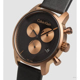 Buy Shop Calvin Klein City Chronograph Black Dial Black Leather Strap Watch for Men - K2G17TC1 USA Online