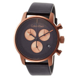 Buy Shop Calvin Klein City Chronograph Black Dial Black Leather Strap Watch for Men - K2G17TC1 USA Online