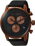 Buy Shop Calvin Klein City Chronograph Black Dial Black Leather Strap Watch for Men - K2G17TC1 USA Online