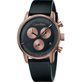 Buy Shop Calvin Klein City Chronograph Black Dial Black Leather Strap Watch for Men - K2G17TC1 USA Online