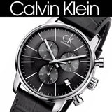 Buy Shop Calvin Klein City Chronograph Black Dial Black Leather Strap Watch for Men - K2G271C3 USA Online