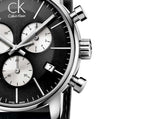 Buy Shop Calvin Klein City Chronograph Black Dial Black Leather Strap Watch for Men - K2G271C3 USA Online