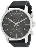 Buy Shop Calvin Klein City Chronograph Black Dial Black Leather Strap Watch for Men - K2G271C3 USA Online