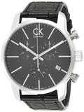 Buy Shop Calvin Klein City Chronograph Black Dial Black Leather Strap Watch for Men - K2G271C3 USA Online