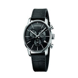 Buy Shop Calvin Klein City Chronograph Black Dial Black Leather Strap Watch for Men - K2G271C3 USA Online