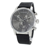 Buy Shop Calvin Klein City Chronograph Black Dial Black Leather Strap Watch for Men - K2G271C3 USA Online