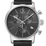 Buy Shop Calvin Klein City Chronograph Black Dial Black Leather Strap Watch for Men - K2G271C3 USA Online