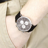 Buy Shop Calvin Klein City Chronograph Black Dial Black Leather Strap Watch for Men - K2G271CX USA Online