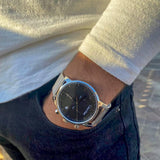 Buy Shop Calvin Klein City Chronograph Black Dial Silver Mesh Bracelet Watch for Men - K2G27121 USA Online