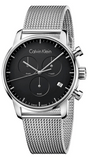 Buy Shop Calvin Klein City Chronograph Black Dial Silver Mesh Bracelet Watch for Men - K2G27121 USA Online