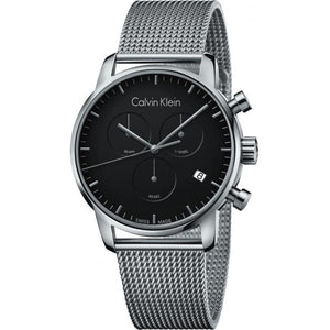 Buy Shop Calvin Klein City Chronograph Black Dial Silver Mesh Bracelet Watch for Men - K2G27121 USA Online