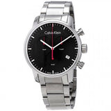 Buy Shop Calvin Klein City Chronograph Black Dial Silver Steel Strap Watch for Men - K2G27141 USA Online