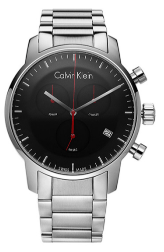 Buy Shop Calvin Klein City Chronograph Black Dial Silver Steel Strap Watch for Men - K2G27141 USA Online