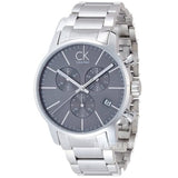Buy Shop Calvin Klein City Chronograph Black Dial Silver Steel Strap Watch for Men - K2G27143 USA Online
