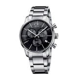 Buy Shop Calvin Klein City Chronograph Black Dial Silver Steel Strap Watch for Men - K2G27143 USA Online