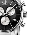 Buy Shop Calvin Klein City Chronograph Black Dial Silver Steel Strap Watch for Men - K2G2714X USA Online