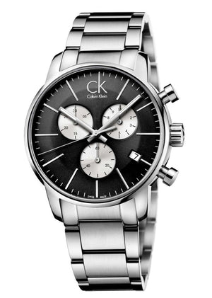 Buy Shop Calvin Klein City Chronograph Black Dial Silver Steel Strap Watch for Men - K2G2714X USA Online