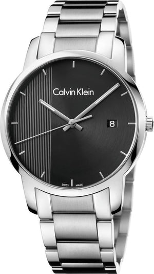 Buy Shop Calvin Klein City Chronograph Black Dial Silver Steel Strap Watch for Men - K2G2G14Y USA Online