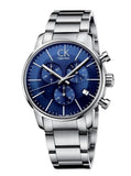 Buy Shop Calvin Klein City Chronograph Blue Dial Silver Steel Strap Watch for Men - K2G2714N USA Online