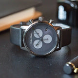 Buy Shop Calvin Klein City Chronograph Grey Dial Black Leather Strap Watch for Men - K2G177C3 USA Online