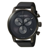 Buy Shop Calvin Klein City Chronograph Grey Dial Black Leather Strap Watch for Men - K2G177C3 USA Online