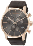 Buy Shop Calvin Klein City Chronograph Grey Dial Brown Leather Strap Watch for Men - K2G276G3 USA Online