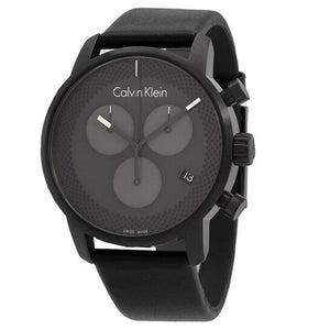Buy Shop Calvin Klein City Chronograph Grey Dial Black Leather Strap Watch for Men - K2G177C3 USA Online