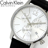 Buy Shop Calvin Klein City Chronograph Silver Dial Black Leather Strap Watch for Men - K2G271C6 USA Online
