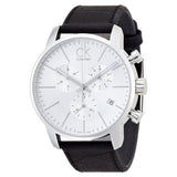 Buy Shop Calvin Klein City Chronograph Silver Dial Black Leather Strap Watch for Men - K2G271C6 USA Online