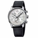 Buy Shop Calvin Klein City Chronograph Silver Dial Black Leather Strap Watch for Men - K2G271C6 USA Online