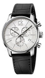 Buy Shop Calvin Klein City Chronograph Silver Dial Black Leather Strap Watch for Men - K2G271C6 USA Online