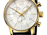 Buy Shop Calvin Klein City Chronograph Silver Dial Black Leather Strap Watch for Men - K2G275C6 USA Online