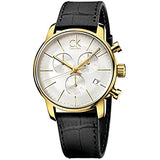 Buy Shop Calvin Klein City Chronograph Silver Dial Black Leather Strap Watch for Men - K2G275C6 USA Online