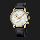 Buy Shop Calvin Klein City Chronograph Silver Dial Black Leather Strap Watch for Men - K2G275C6 USA Online