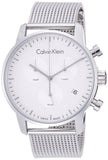 Buy Shop Calvin Klein City Chronograph White Dial Silver Mesh Bracelet Watch for Men - K2G27126 USA Online